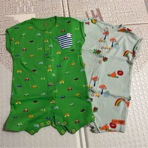 Next Onesies - Green and Light Blue